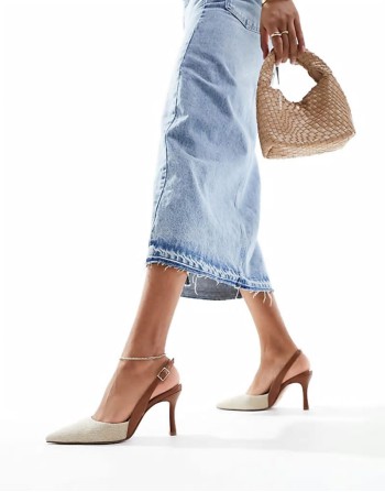 Samber 2 slingback stiletto heels in natural