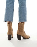 Rational heeled western boots in taupe