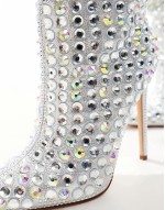 Cormac embellished knee boots in silver