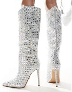 Cormac embellished knee boots in silver