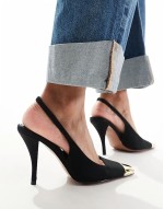 Proud toe cap slingback heels in black