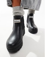 Halton chunky Chelsea wellington boots in black