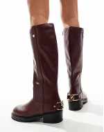 Simmi London Wide Fit Gerald Knee Boot in Burgundy