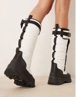 Intrepid tall buckle snow boots in white