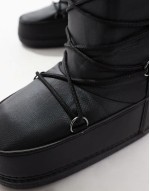 knee high snow boots in black