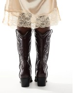 western boot in burgundy