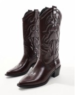 western boot in burgundy