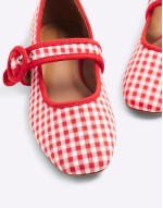 gingham mary-jane ballet in red