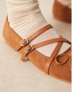 Laurel mary-jane ballets in tan suedette