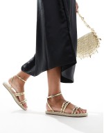 Elodiya flat espadrille sandals in gold