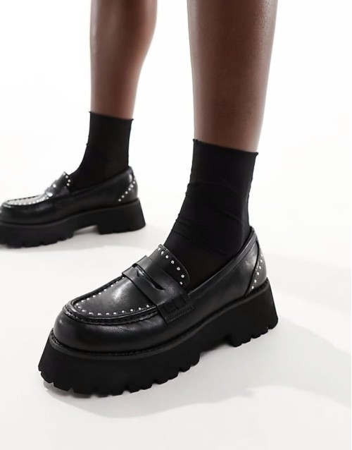 Jacina studded chunky loafers in black