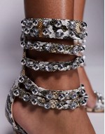 Harvey embellished high heeled sandals in snake